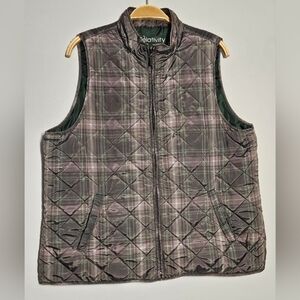 Relativity Women's Olive Green/Gray Quilted Vest, Sz XL
